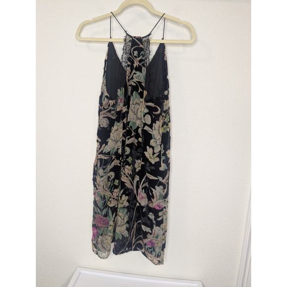 Sugar Lips 90s Style Velvet Overlay Floral Design Slip Dress Women Size Medium - Picture 6 of 7